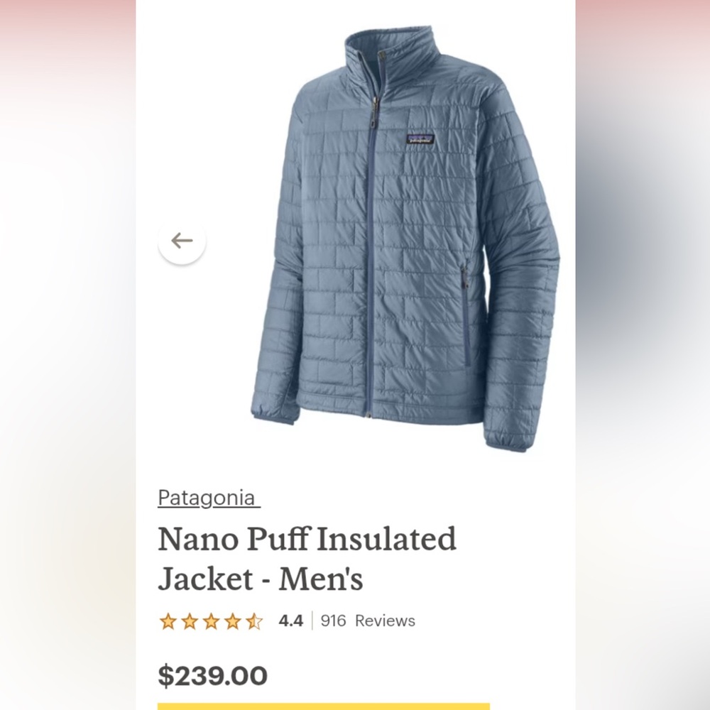 Patagonia Blue Puffer Jacket Lightweight Insulation brand new never used or worn